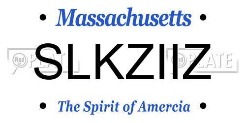 SLKZIIZ Massachusetts License Plate