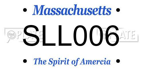 SLL006 Massachusetts License Plate