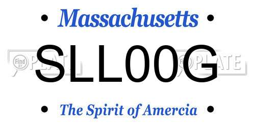 SLL00G Massachusetts License Plate