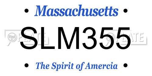 SLM355 Massachusetts License Plate