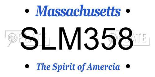 SLM358 Massachusetts License Plate