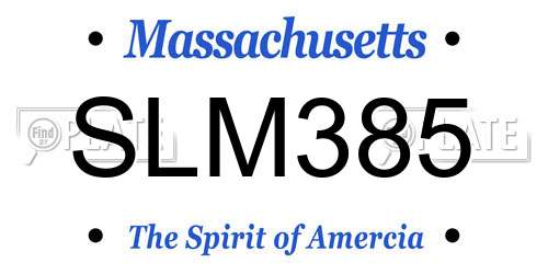 SLM385 Massachusetts License Plate