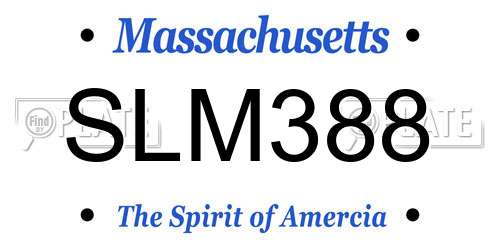 SLM388 Massachusetts License Plate
