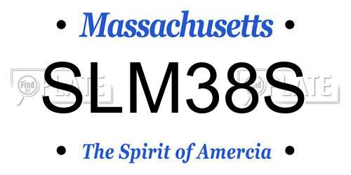 SLM38S Massachusetts License Plate