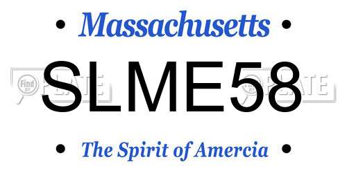 SLME58 Massachusetts License Plate
