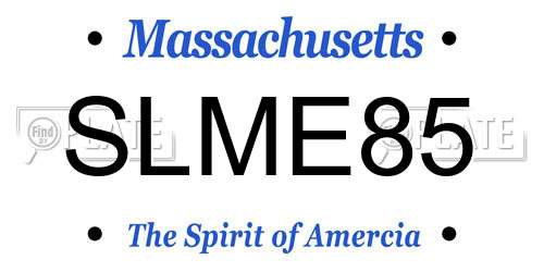 SLME85 Massachusetts License Plate