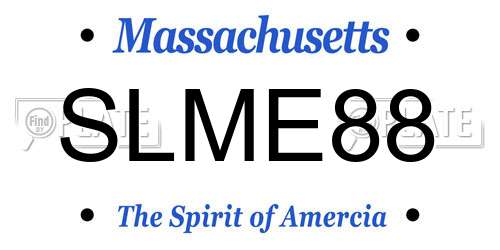 SLME88 Massachusetts License Plate
