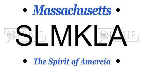 SLMKLA Massachusetts License Plate