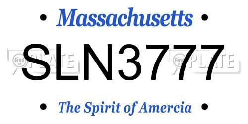 SLN3777 Massachusetts License Plate