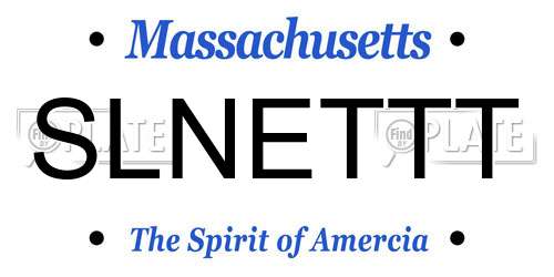 SLNETTT Massachusetts License Plate