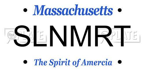 SLNMRT Massachusetts License Plate