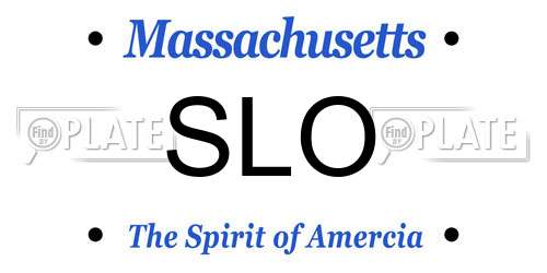 SLO Massachusetts License Plate