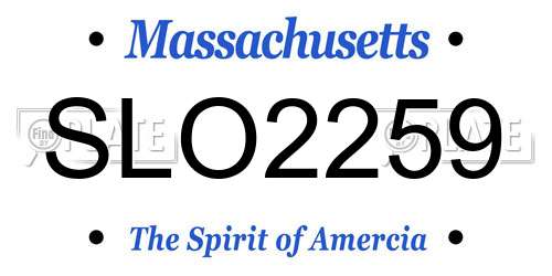 SLO2259 Massachusetts License Plate
