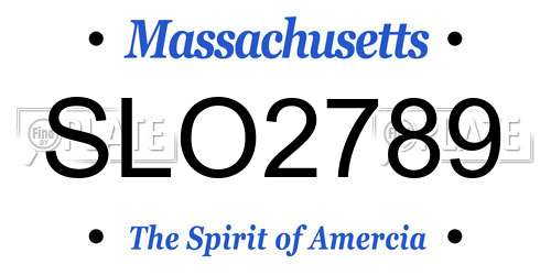 SLO2789 Massachusetts License Plate