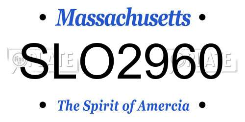 SLO2960 Massachusetts License Plate