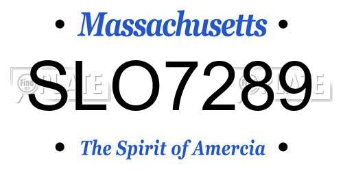 SLO7289 Massachusetts License Plate