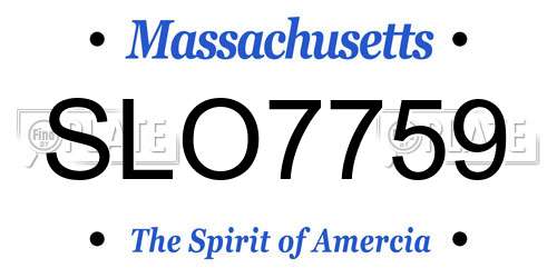SLO7759 Massachusetts License Plate