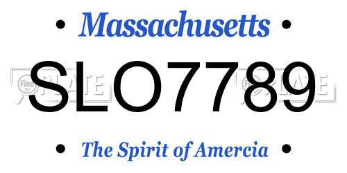 SLO7789 Massachusetts License Plate