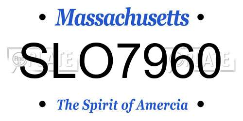 SLO7960 Massachusetts License Plate