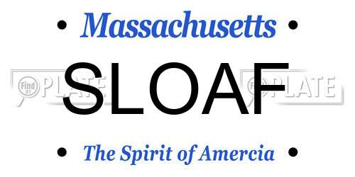 SLOAF Massachusetts License Plate