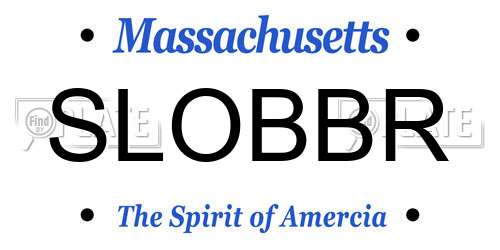 SLOBBR Massachusetts License Plate