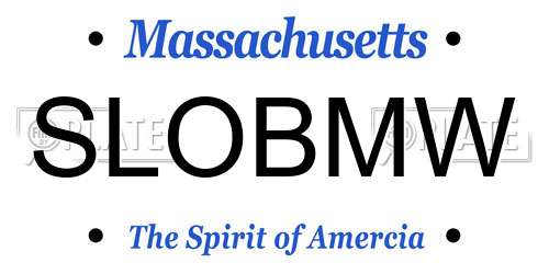 SLOBMW Massachusetts License Plate