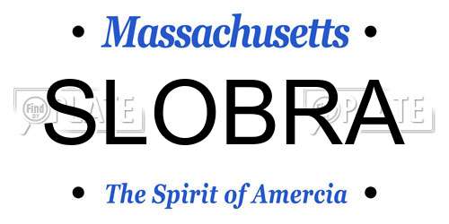 SLOBRA Massachusetts License Plate