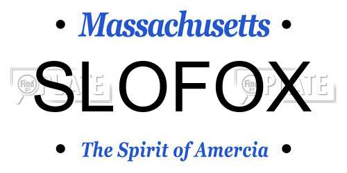 SLOFOX Massachusetts License Plate