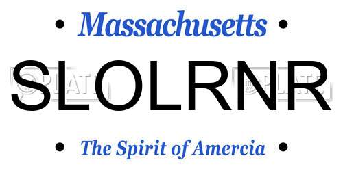 SLOLRNR Massachusetts License Plate