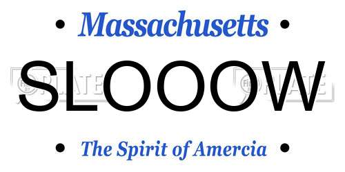 SLOOOW Massachusetts License Plate
