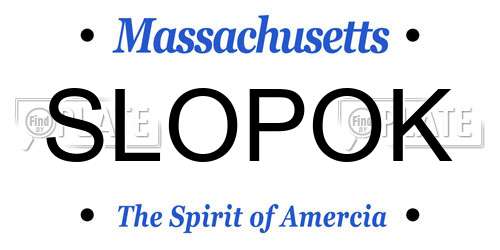 SLOPOK Massachusetts License Plate