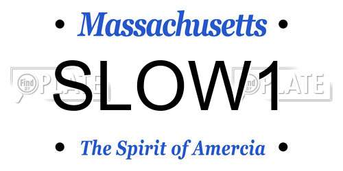 SLOW1 Massachusetts License Plate