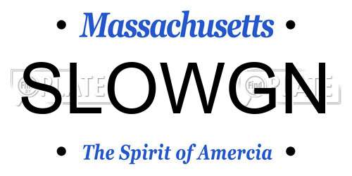 SLOWGN Massachusetts License Plate