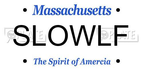 SLOWLF Massachusetts License Plate