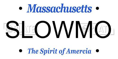 SLOWMO Massachusetts License Plate