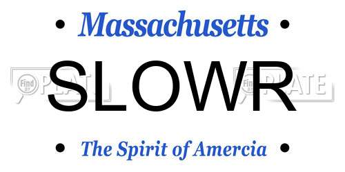 SLOWR Massachusetts License Plate