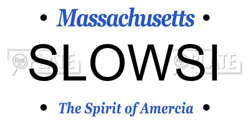 SLOWSI Massachusetts License Plate