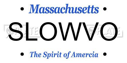 SLOWVO Massachusetts License Plate