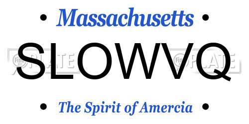 SLOWVQ Massachusetts License Plate