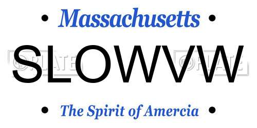 SLOWVW Massachusetts License Plate