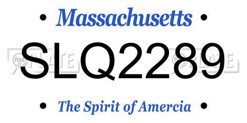 SLQ2289 Massachusetts License Plate