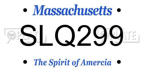 SLQ299 Massachusetts License Plate