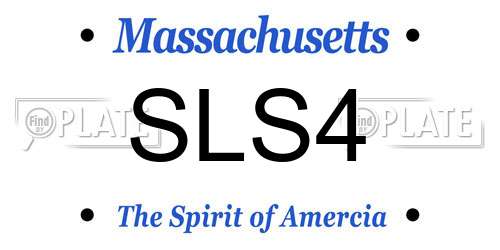 SLS4 Massachusetts License Plate