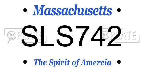 SLS742 Massachusetts License Plate