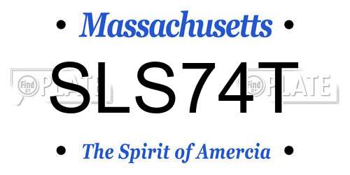 SLS74T Massachusetts License Plate