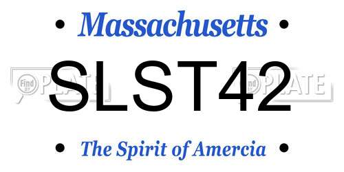 SLST42 Massachusetts License Plate