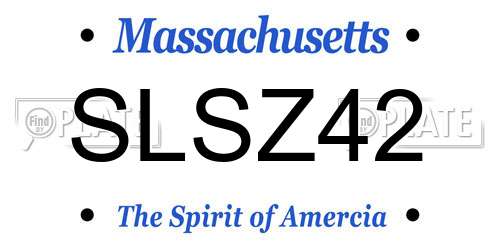 SLSZ42 Massachusetts License Plate
