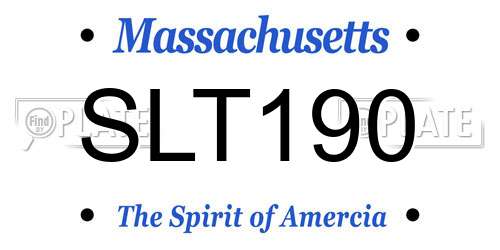 SLT190 Massachusetts License Plate