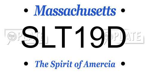 SLT19D Massachusetts License Plate