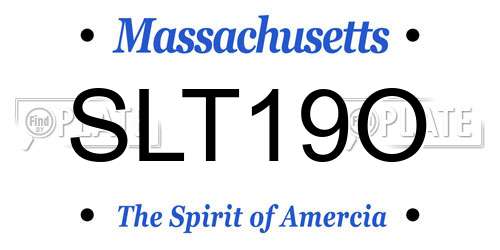 SLT19O Massachusetts License Plate